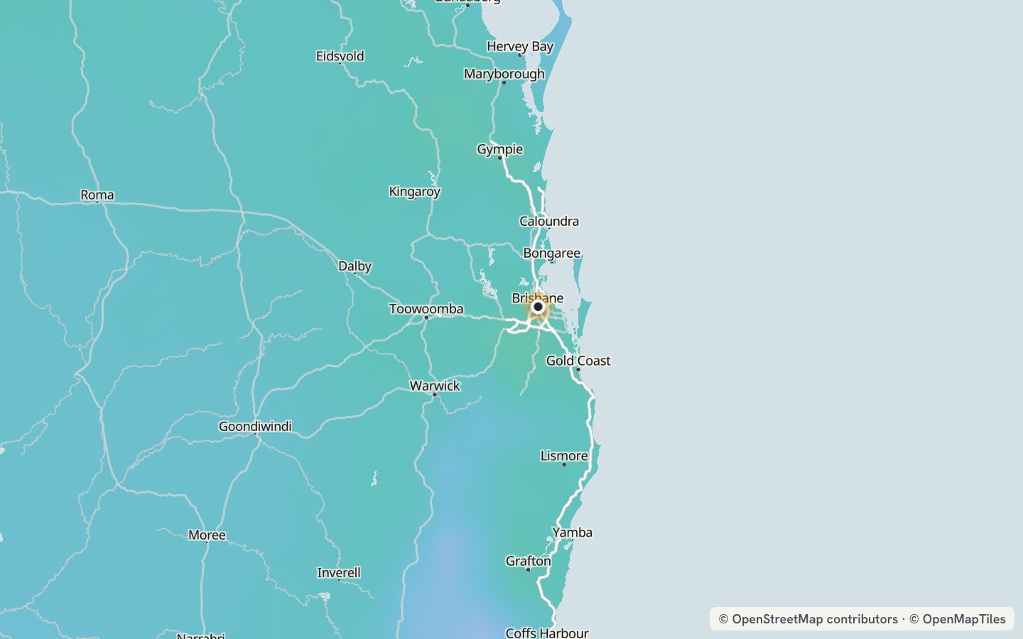 Comfort map around Brisbane: 88 just-right days a year
