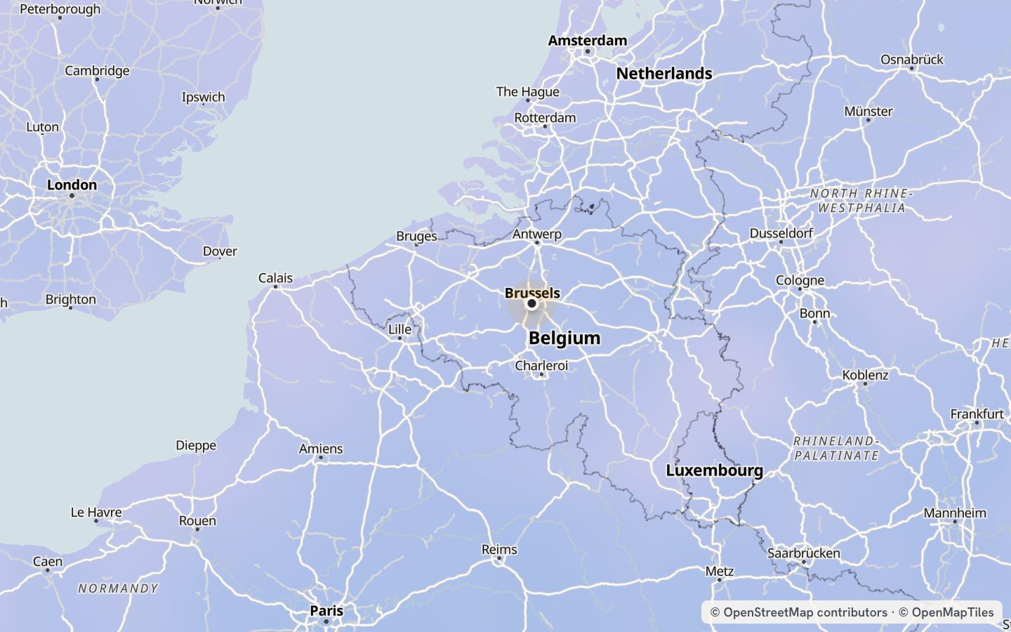 Comfort map around Brussels: 27 just-right days a year