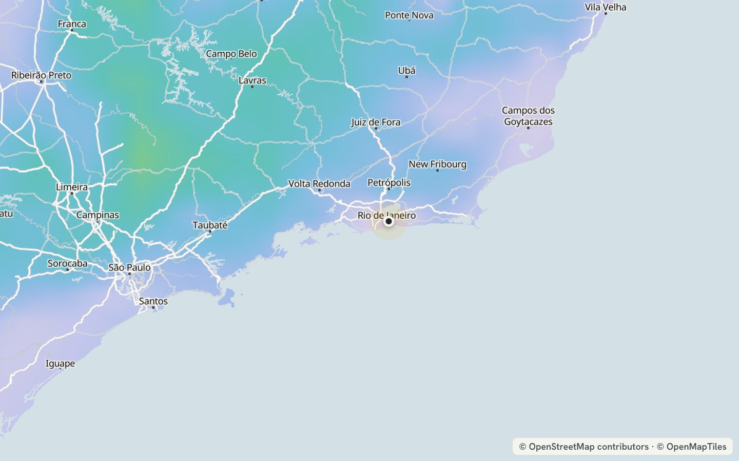 Comfort map around Rio de Janeiro: 9 just-right days a year