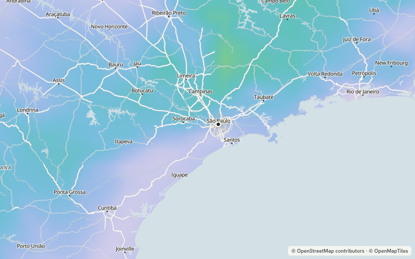 Comfort map around São Paulo: 38 just-right days a year