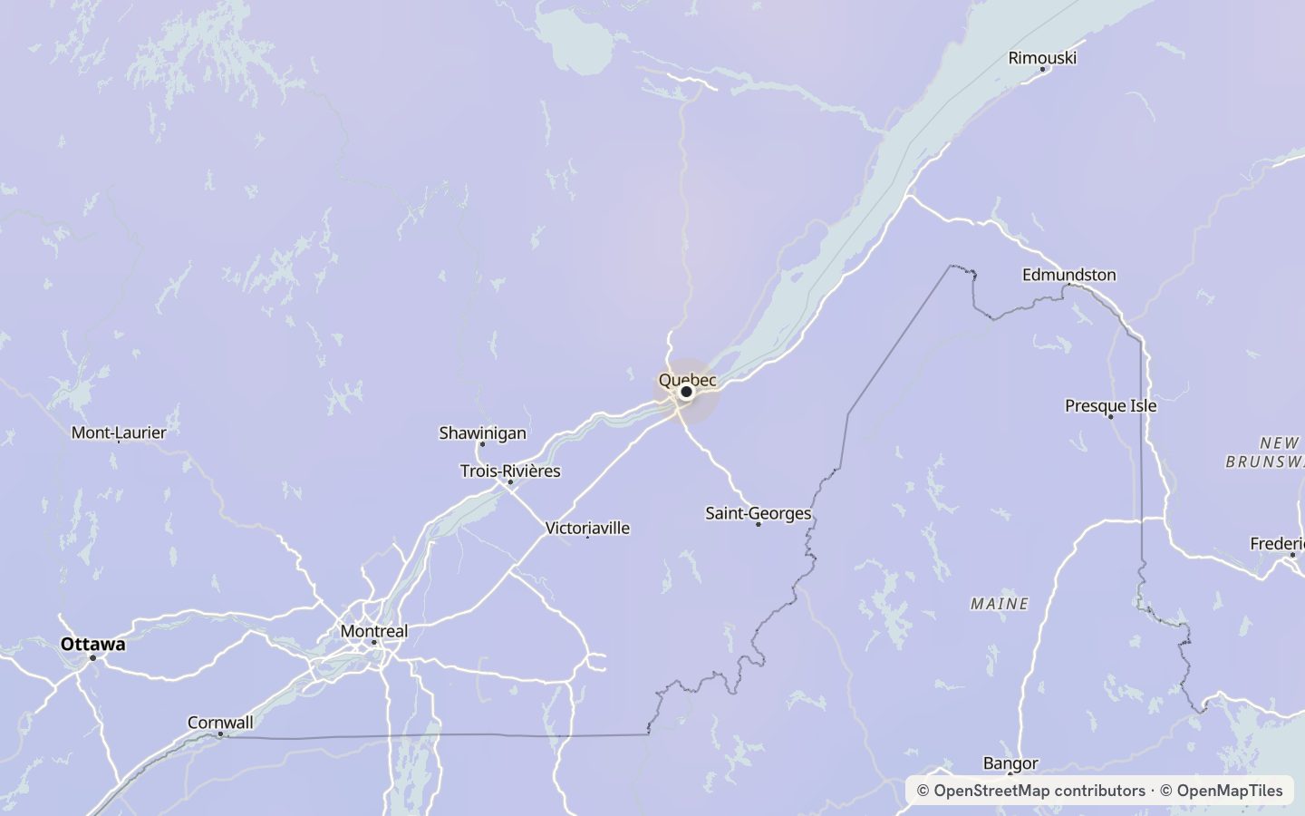 Comfort map around Québec: 19 just-right days a year
