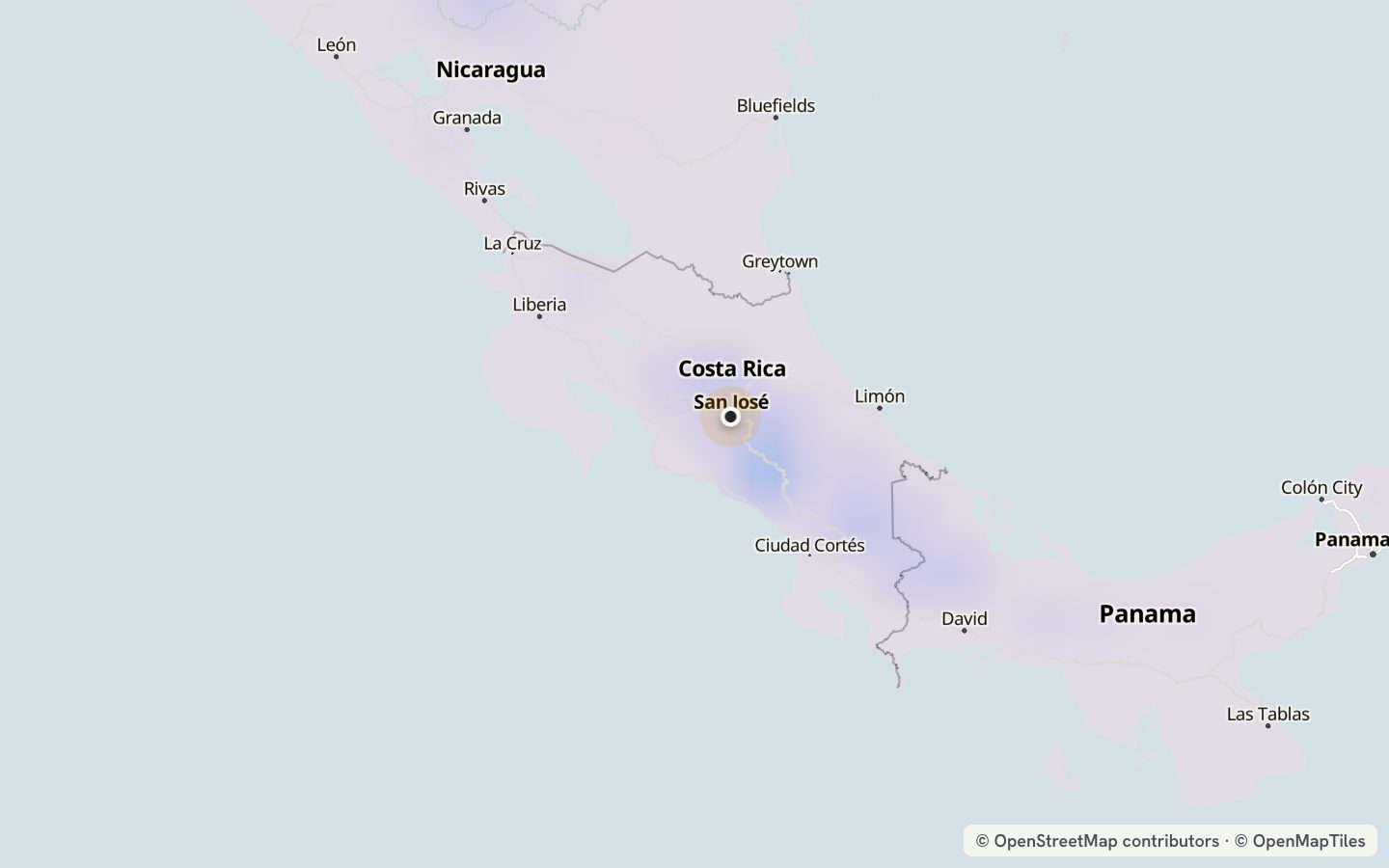 Comfort map around San José: 8 just-right days a year
