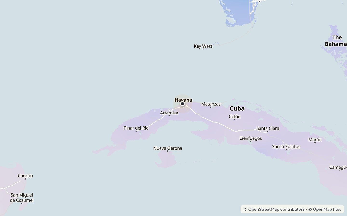Comfort map around Havana: 7 just-right days a year