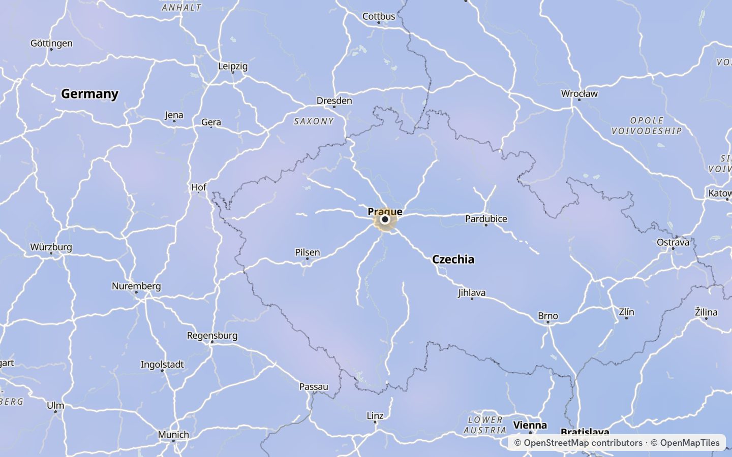 Comfort map around Prague: 32 just-right days a year