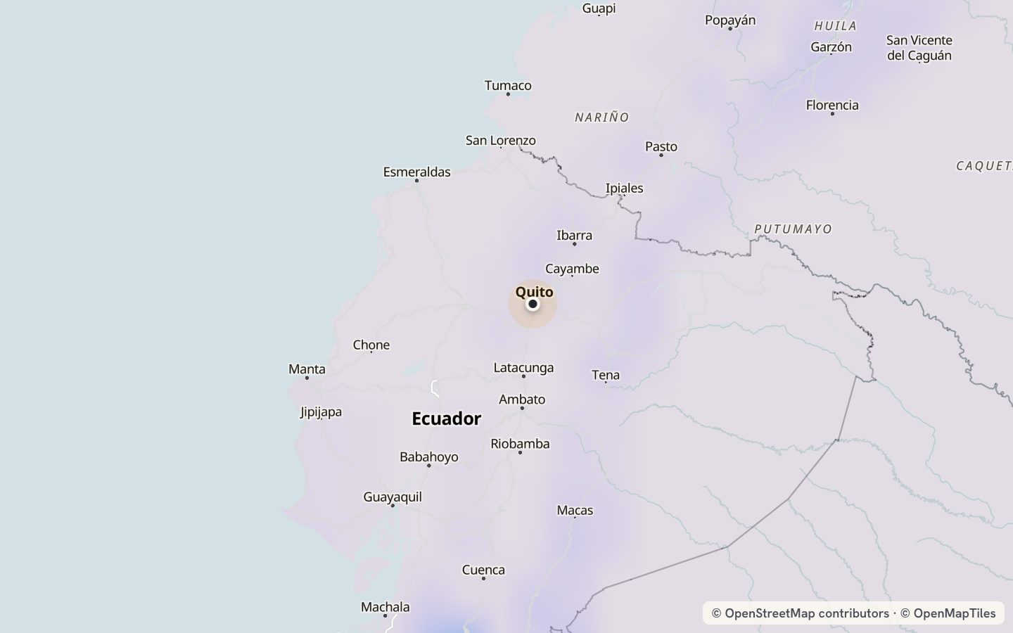 Comfort map around Quito: 2 just-right days a year