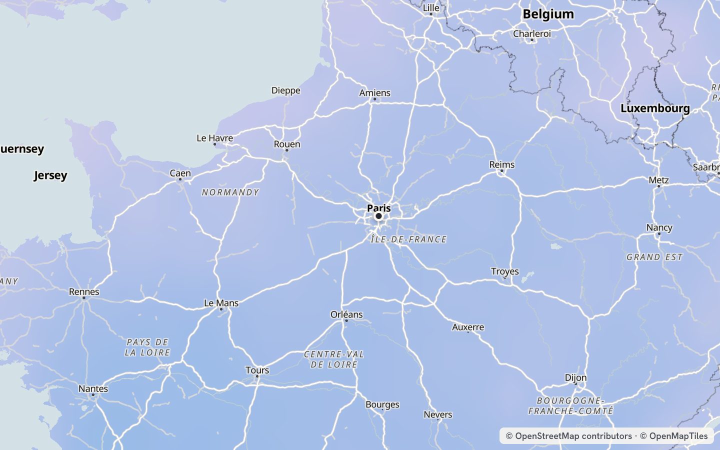 Comfort map around Paris: 32 just-right days a year