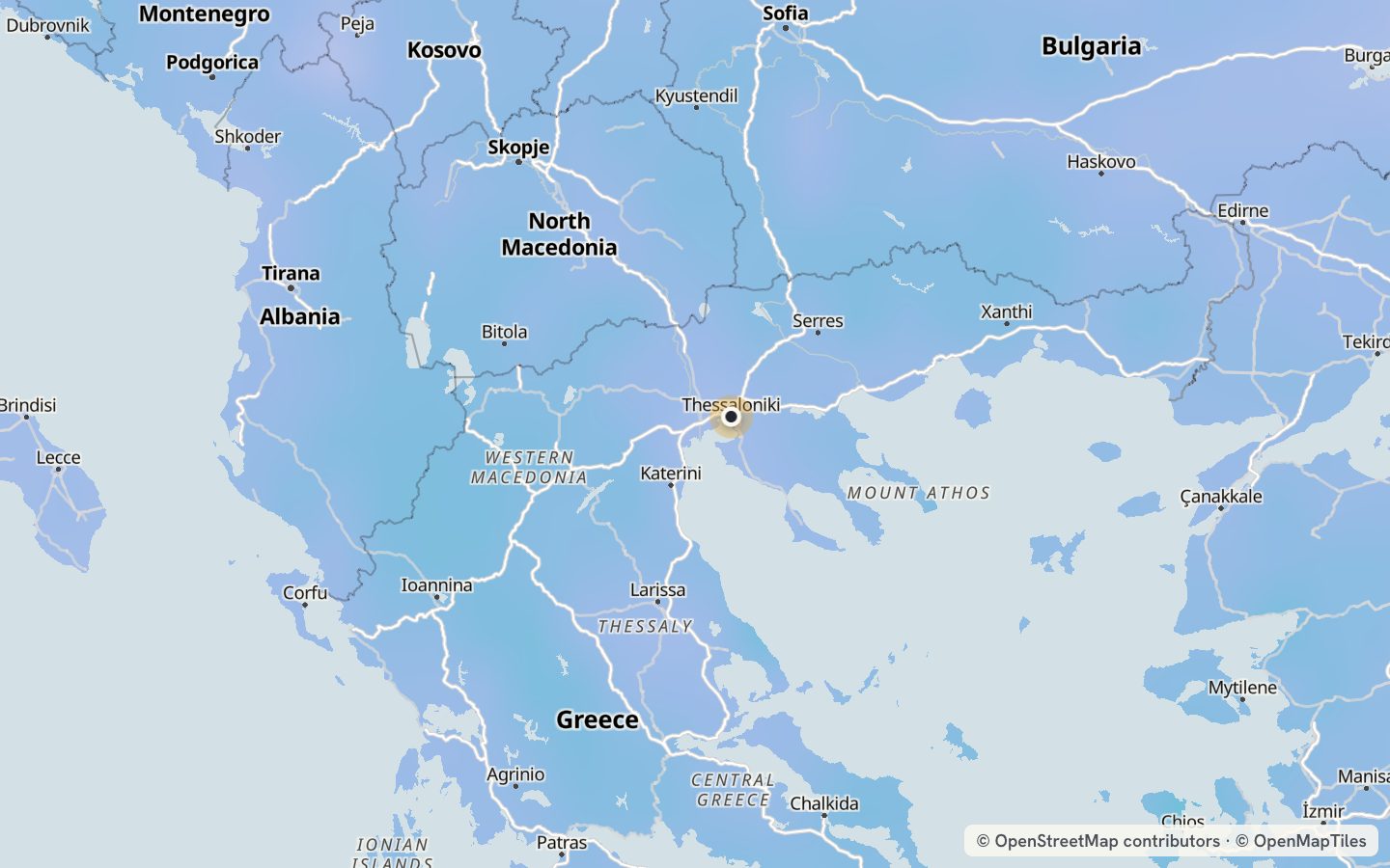 Comfort map around Thessaloníki: 34 just-right days a year