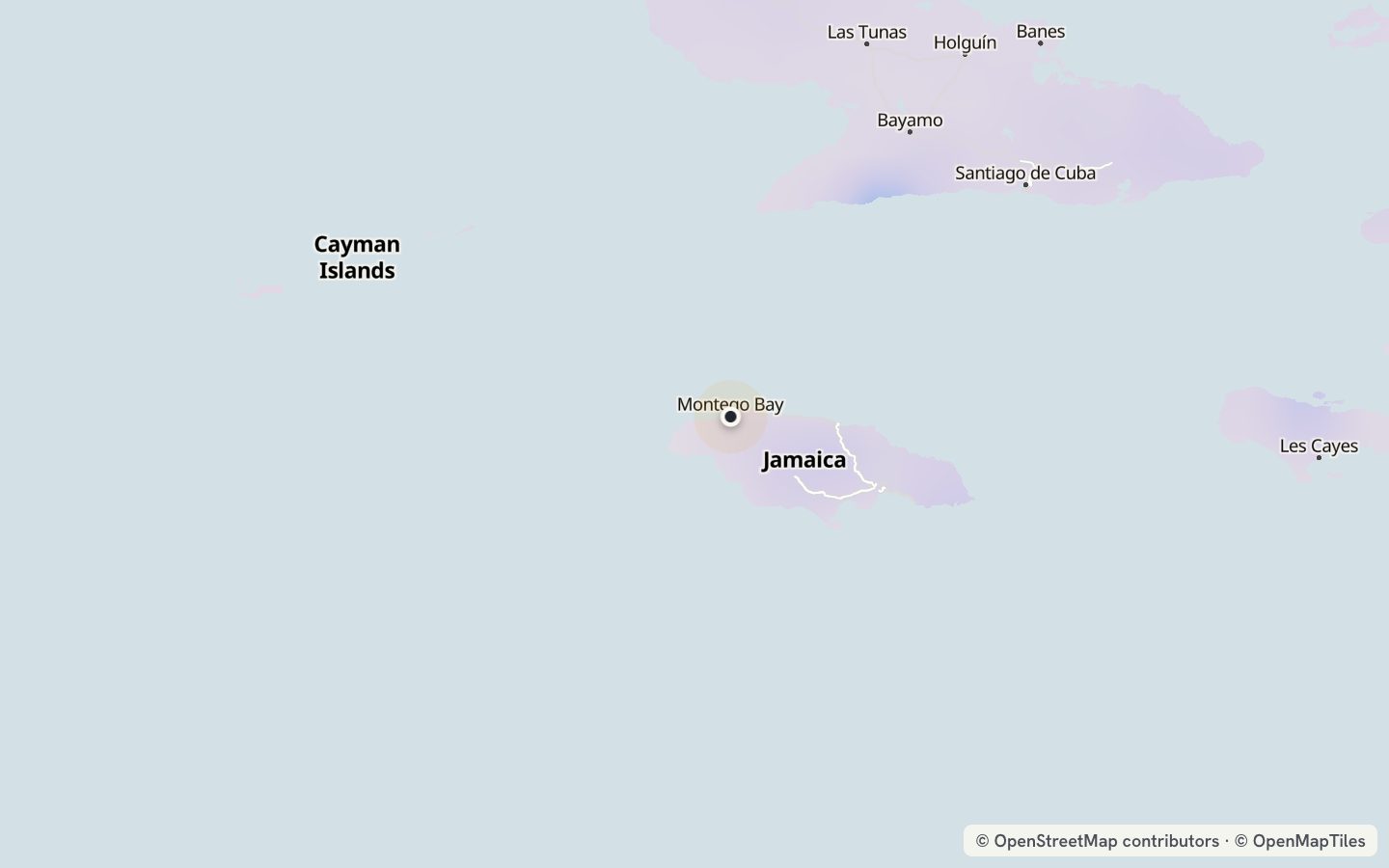 Comfort map around Montego Bay: 2 just-right days a year