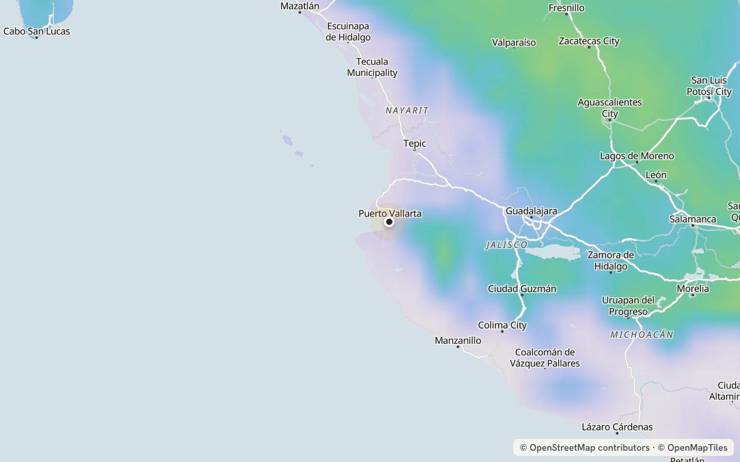 Comfort map around Puerto Vallarta: 17 just-right days a year