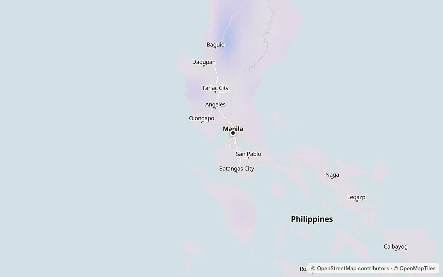 Comfort map around Manila: 0 just-right days a year