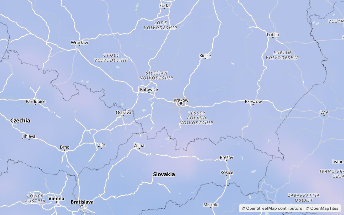 Comfort map around Kraków: 27 just-right days a year