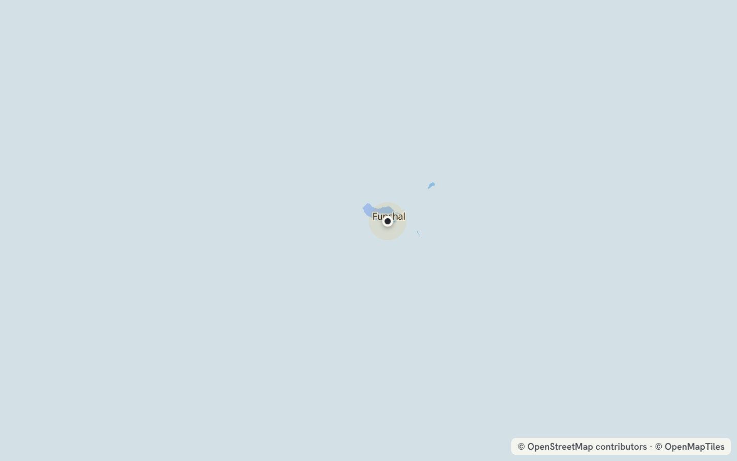Comfort map around Funchal: 67 just-right days a year