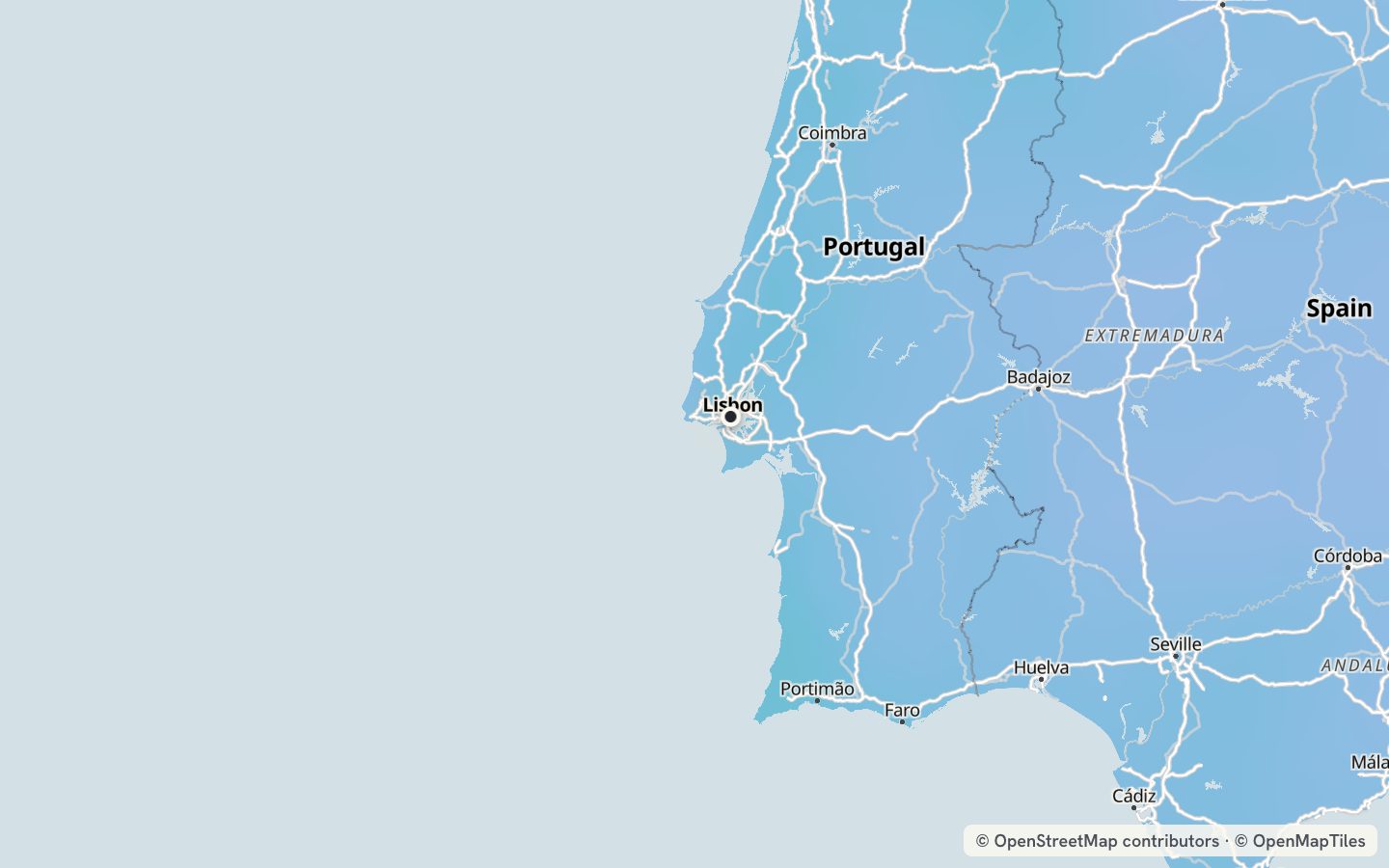 Comfort map around Lisbon: 61 just-right days a year