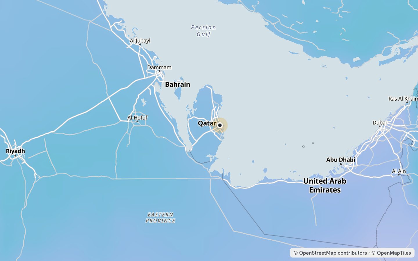 Comfort map around Doha: 47 just-right days a year