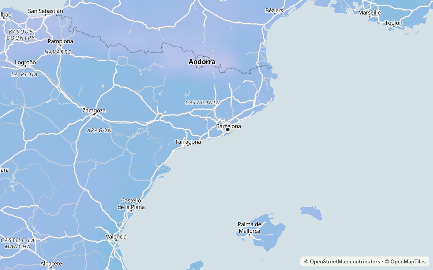 Comfort map around Barcelona: 40 just-right days a year