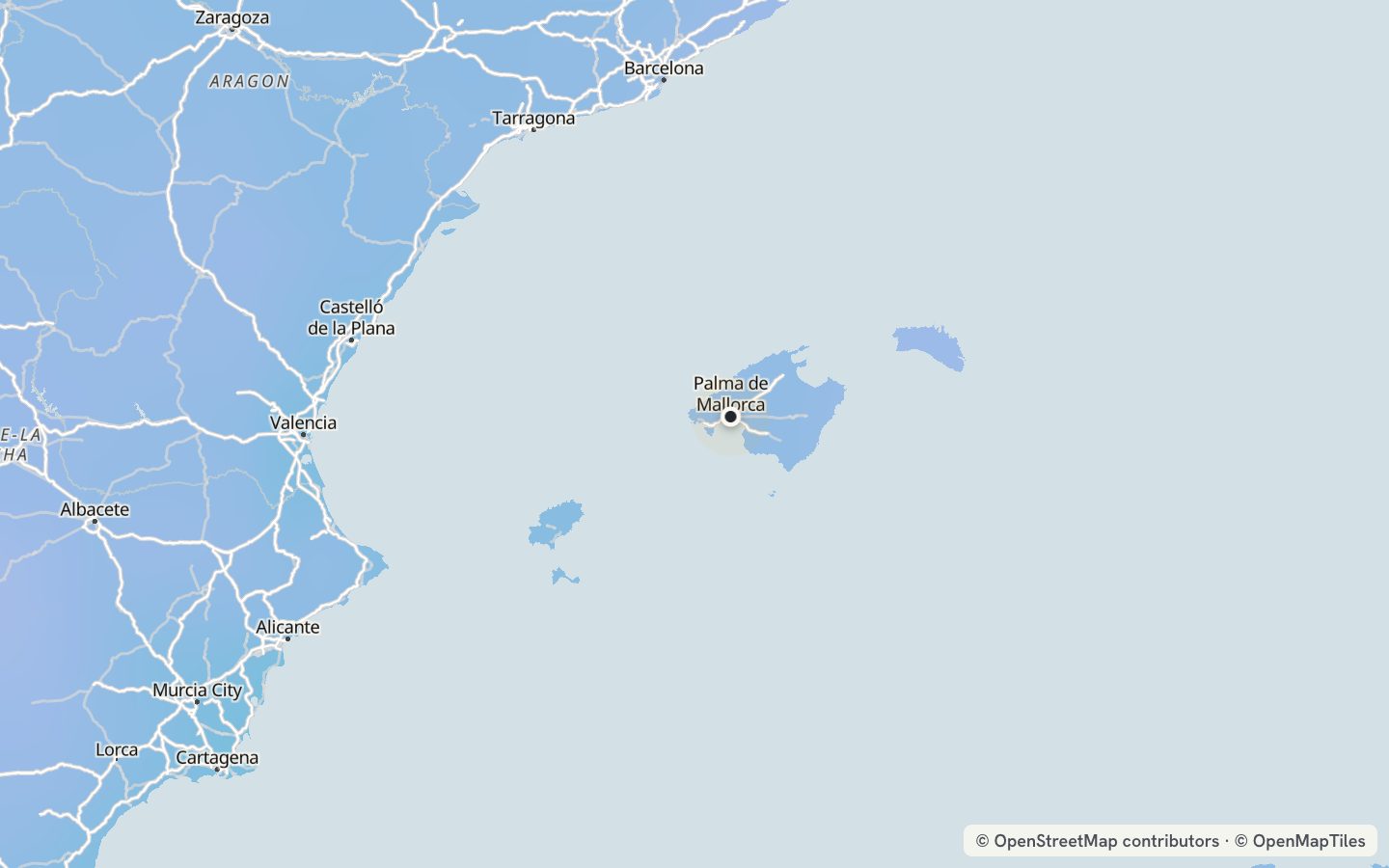 Comfort map around Palma: 43 just-right days a year