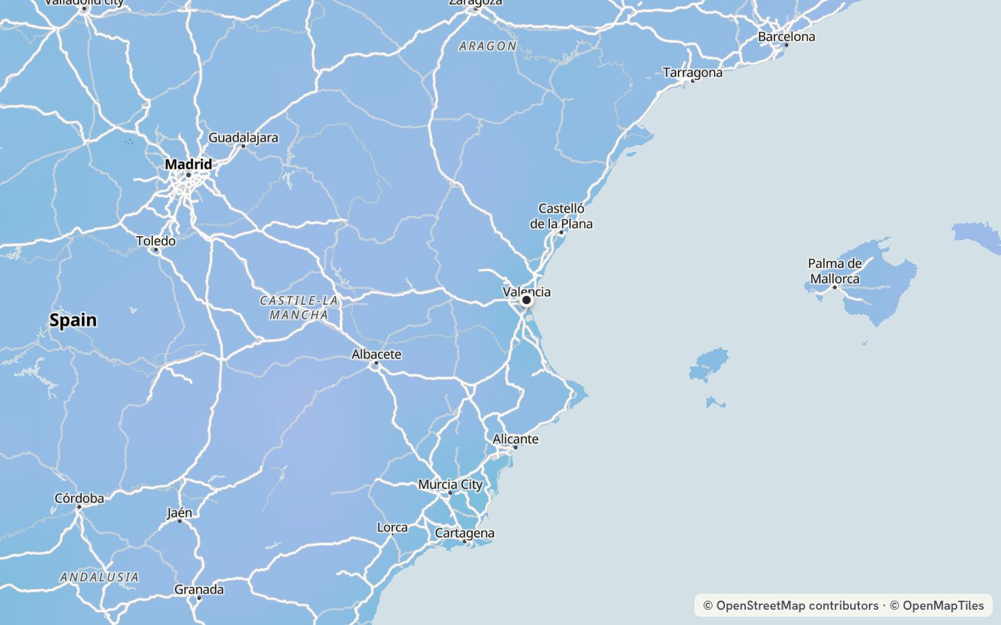 Comfort map around Valencia: 53 just-right days a year
