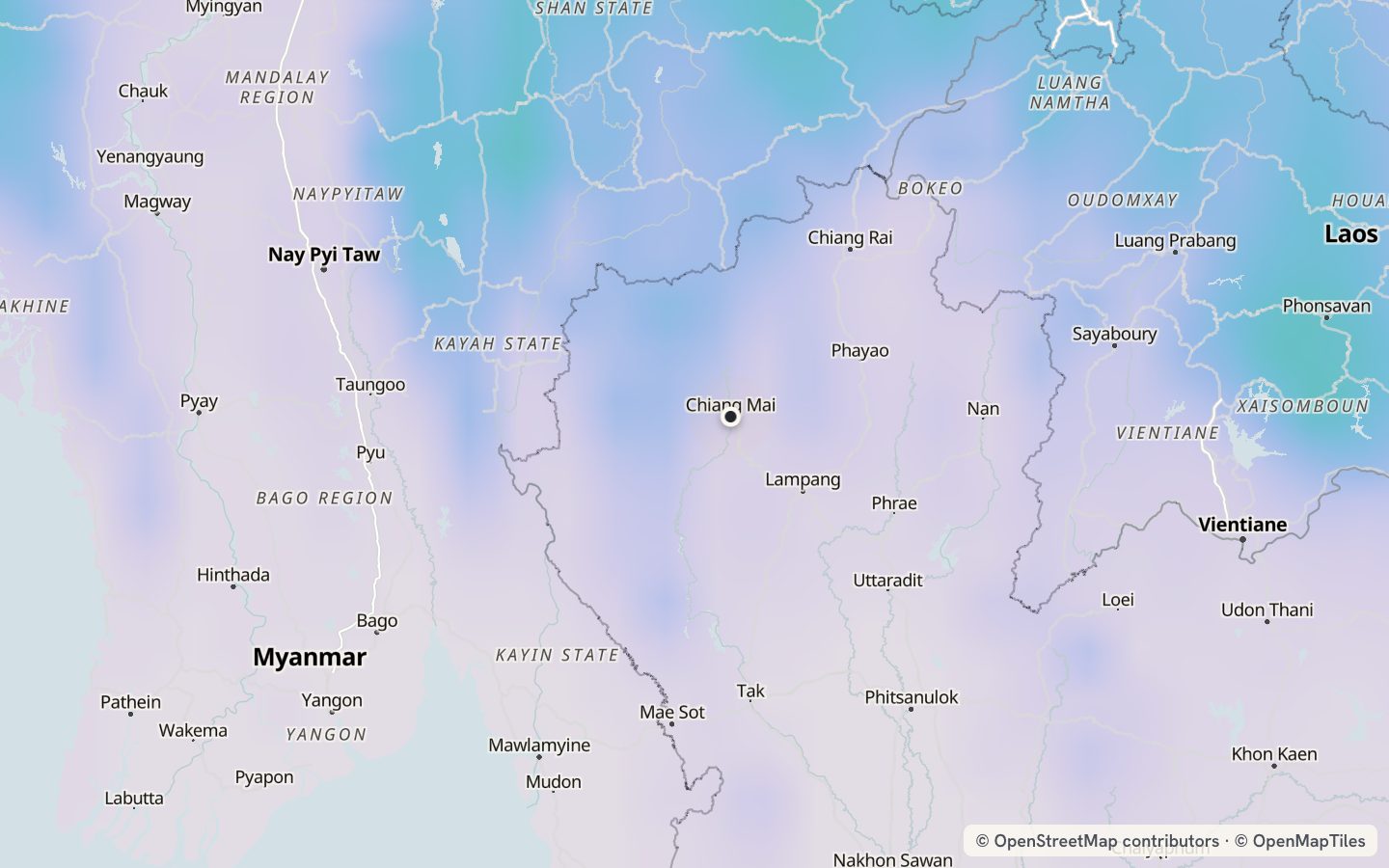 Comfort map around Chiang Mai: 16 just-right days a year