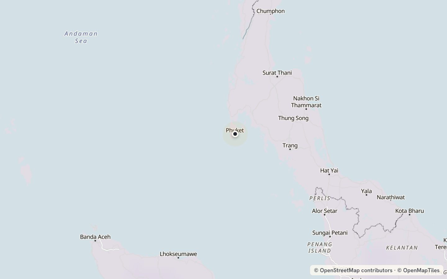 Comfort map around Phuket: 0 just-right days a year