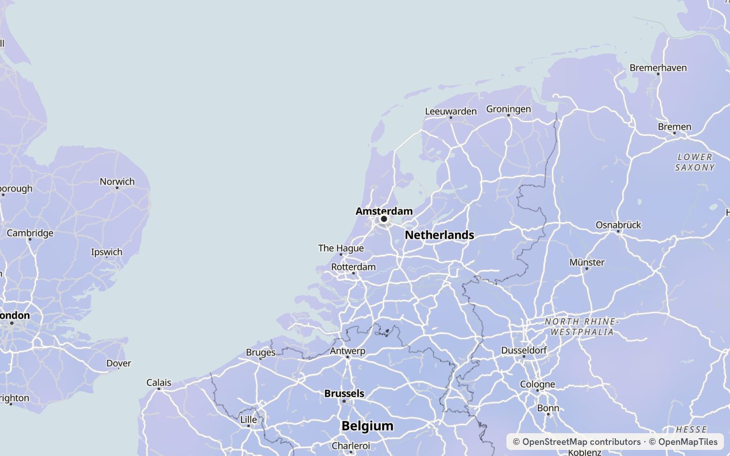Comfort map around Amsterdam: 19 just-right days a year