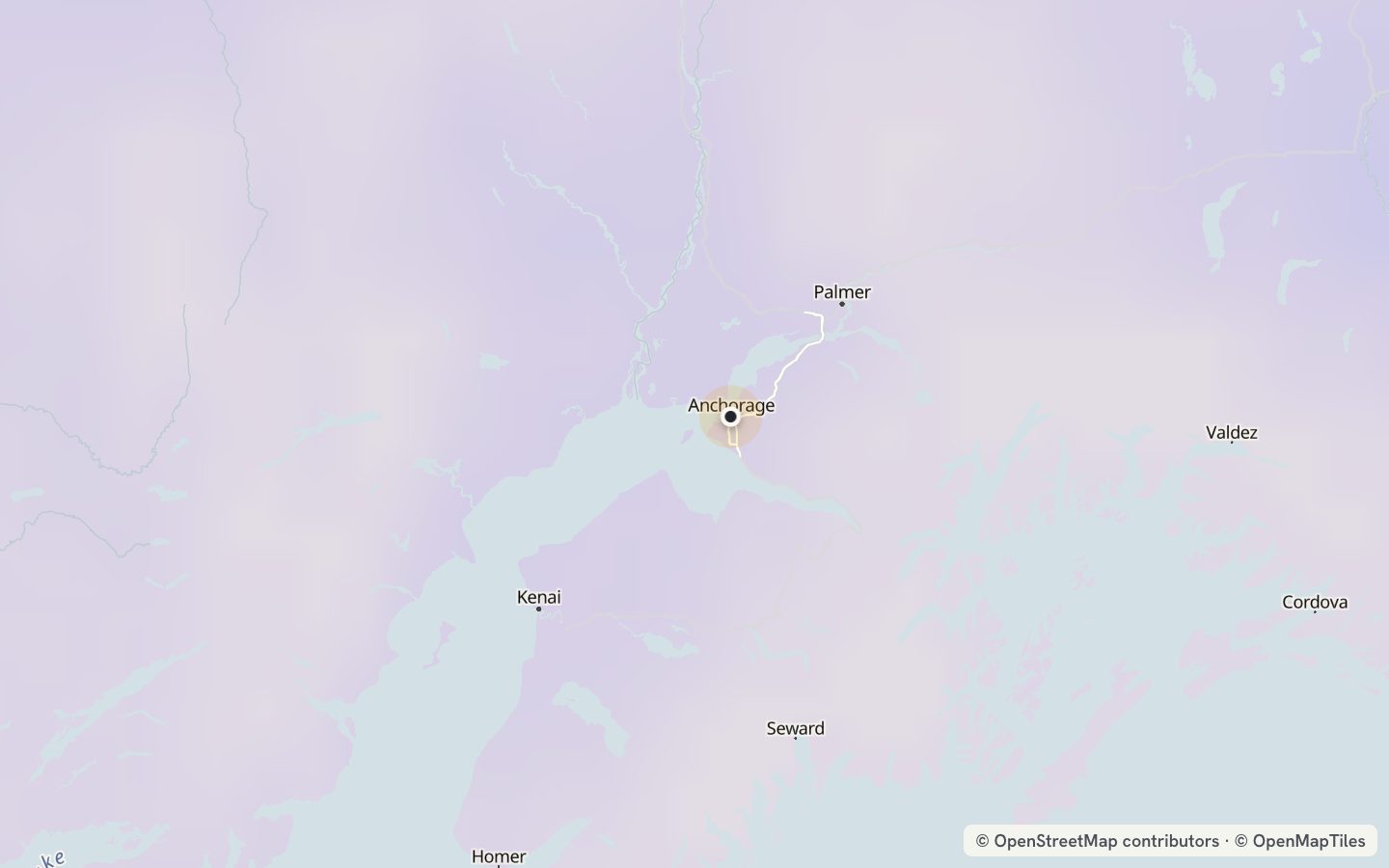 Comfort map around Anchorage: 6 just-right days a year