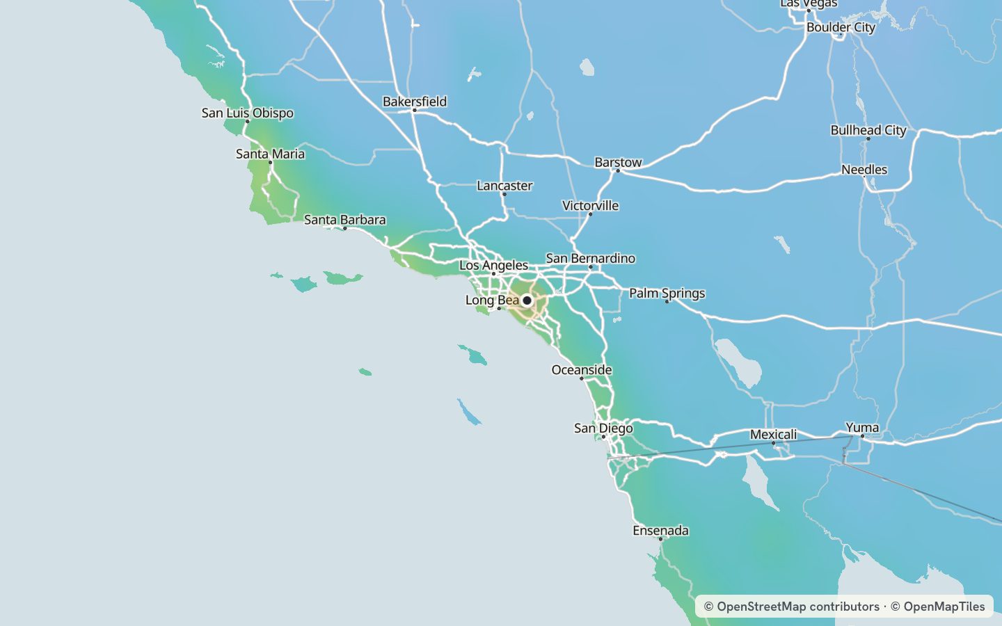 Comfort map around Anaheim: 112 just-right days a year