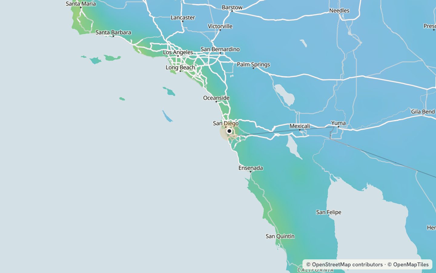 Comfort map around Chula Vista: 87 just-right days a year