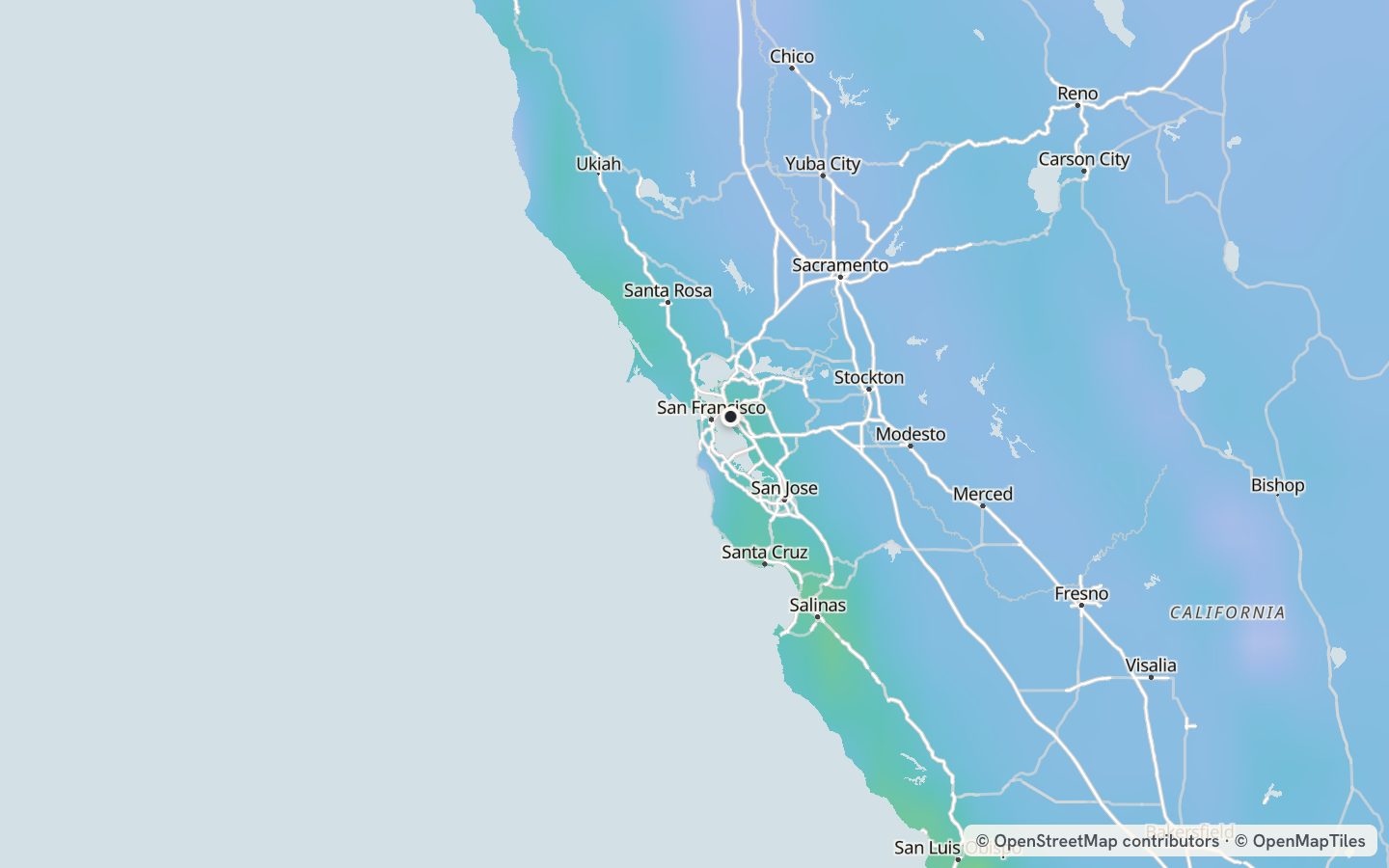 Comfort map around Oakland: 89 just-right days a year