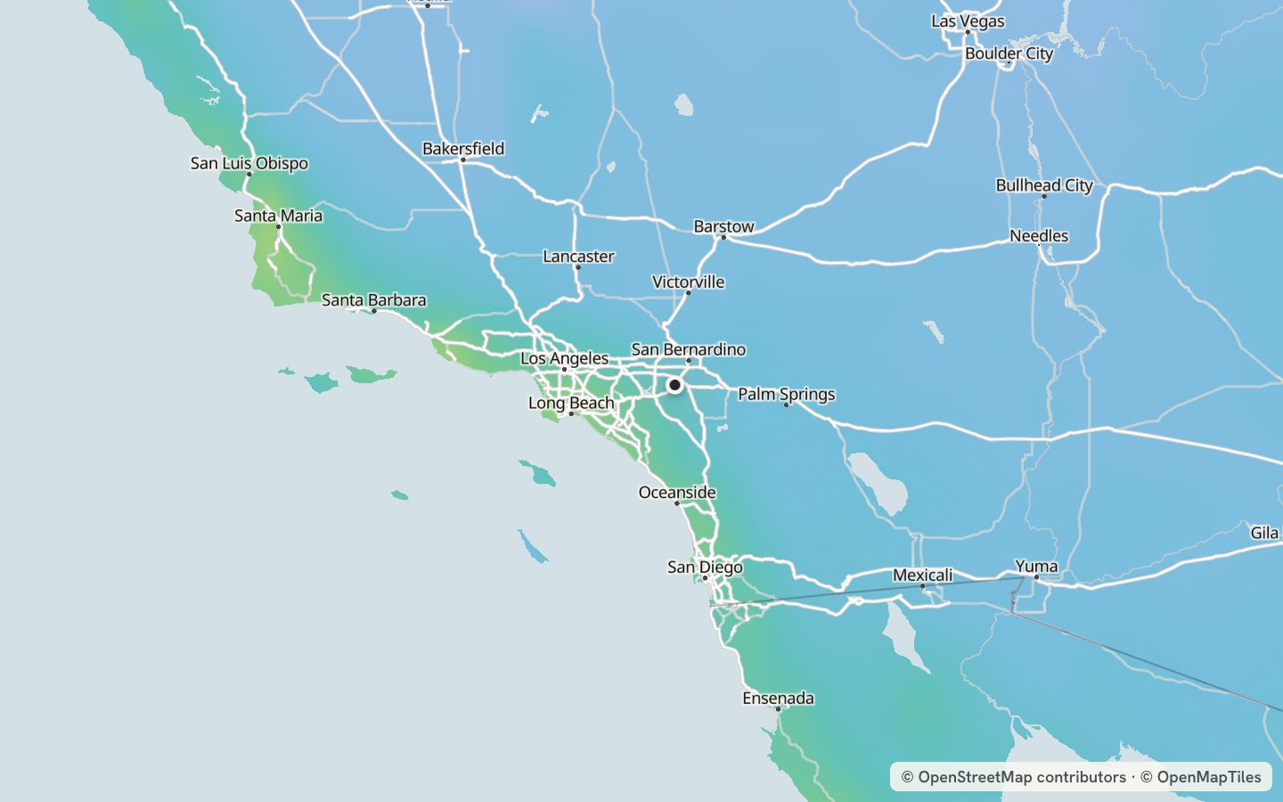 Comfort map around Riverside: 85 just-right days a year