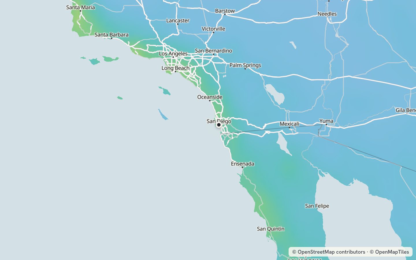 Comfort map around San Diego: 118 just-right days a year