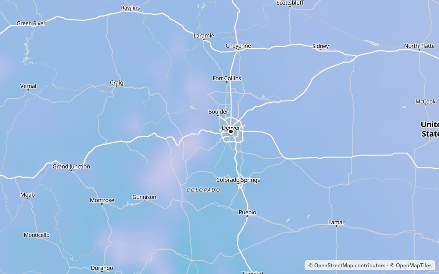 Comfort map around Denver: 39 just-right days a year