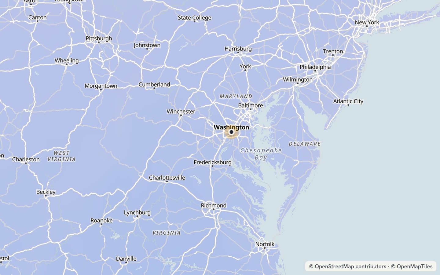 Comfort map around Washington: 27 just-right days a year