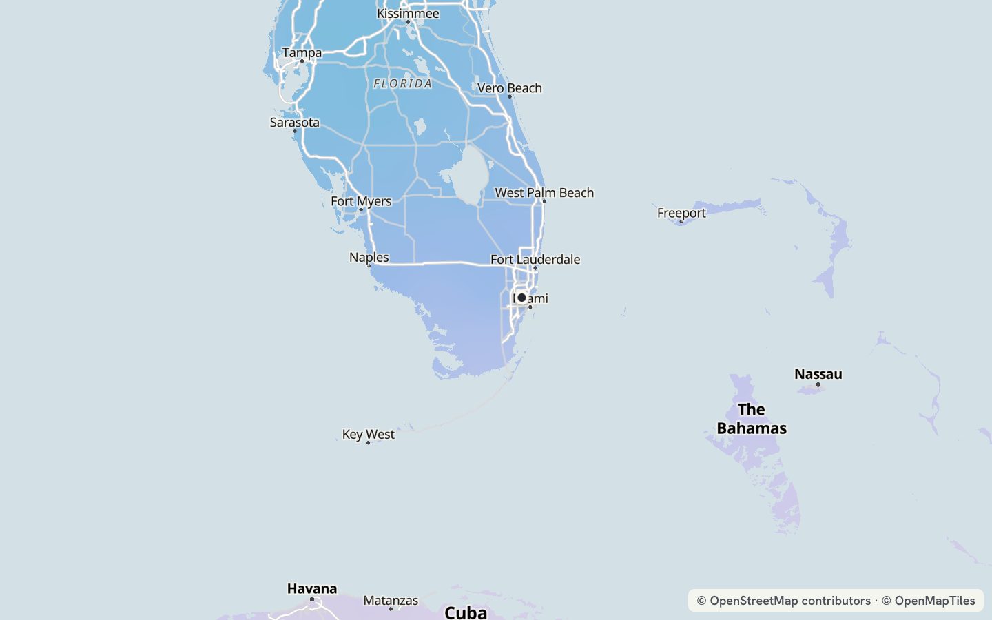 Comfort map around Hialeah: 34 just-right days a year