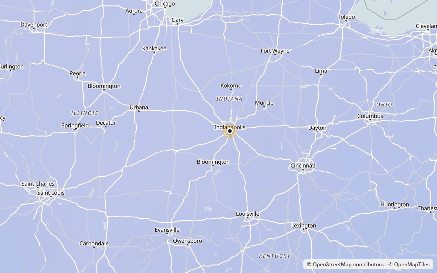 Comfort map around Indianapolis: 22 just-right days a year