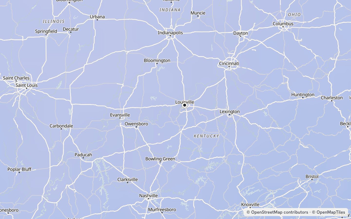 Comfort map around Louisville: 24 just-right days a year