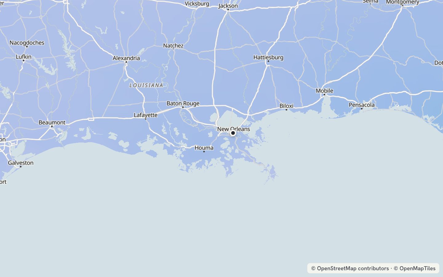 Comfort map around New Orleans: 34 just-right days a year