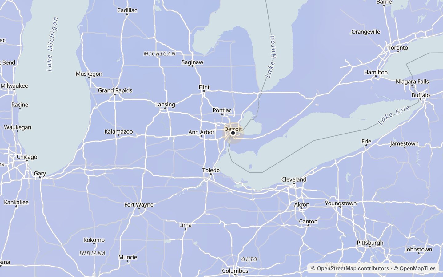 Comfort map around Detroit: 25 just-right days a year