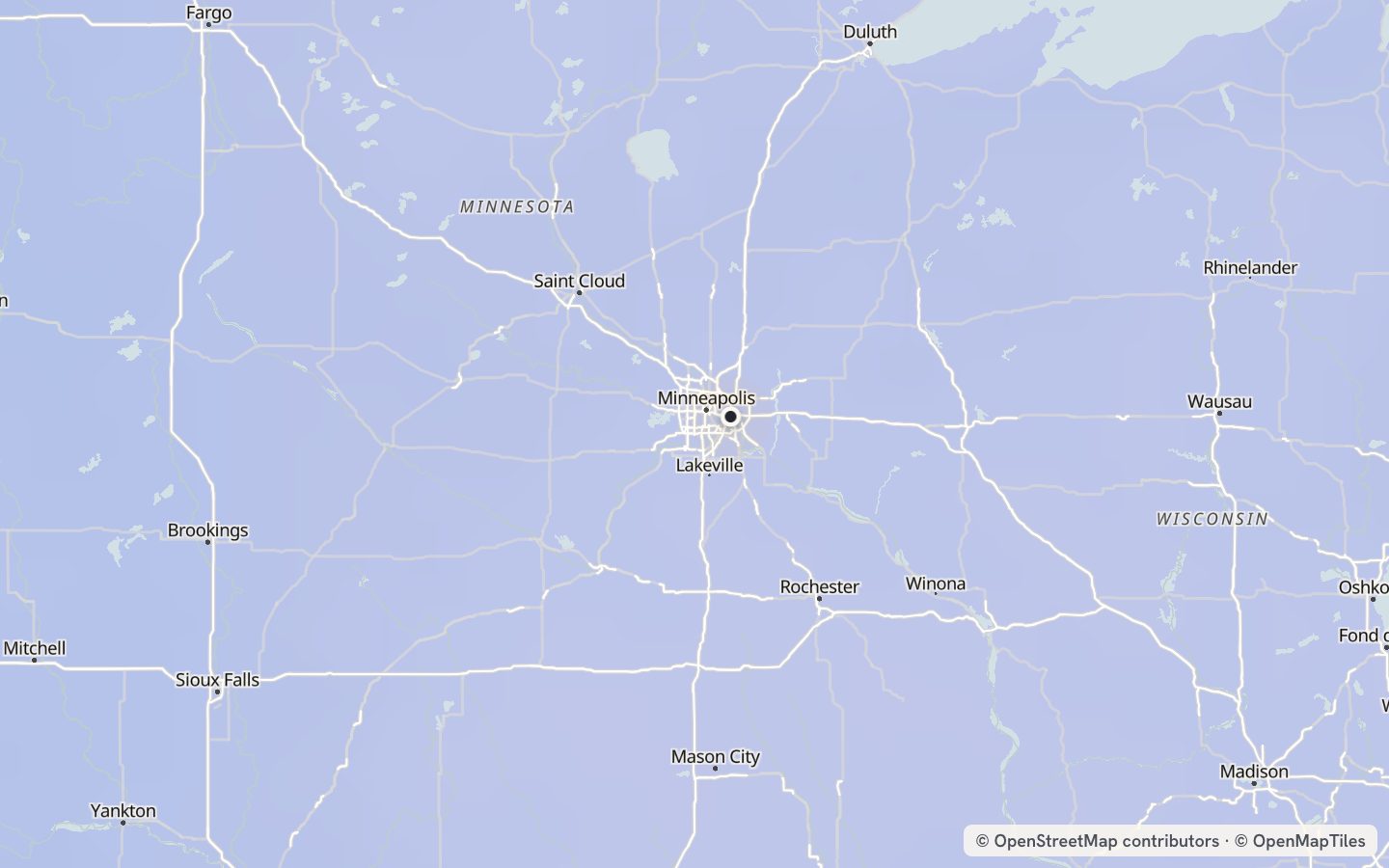 Comfort map around Saint Paul: 22 just-right days a year