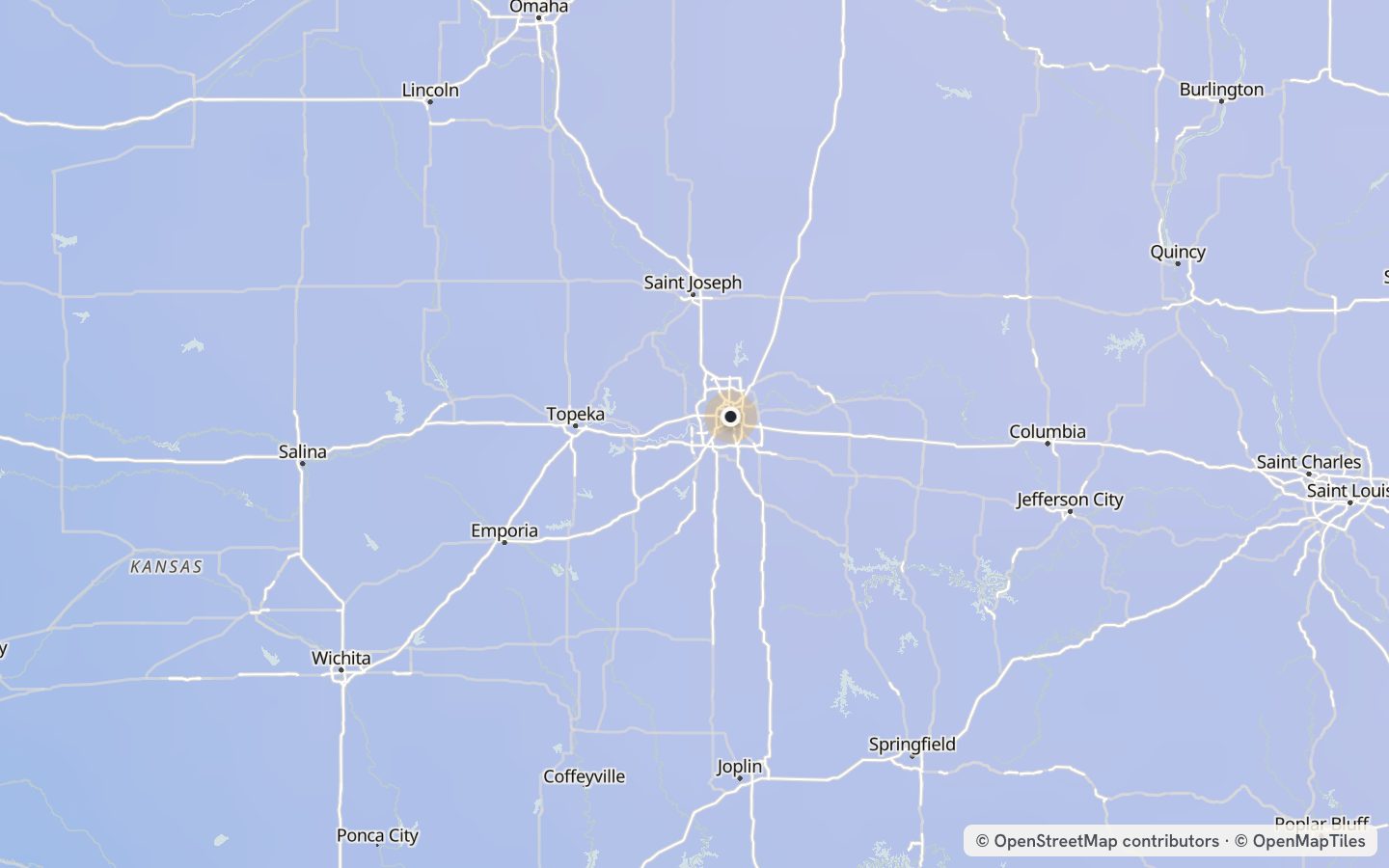 Comfort map around Kansas City: 24 just-right days a year