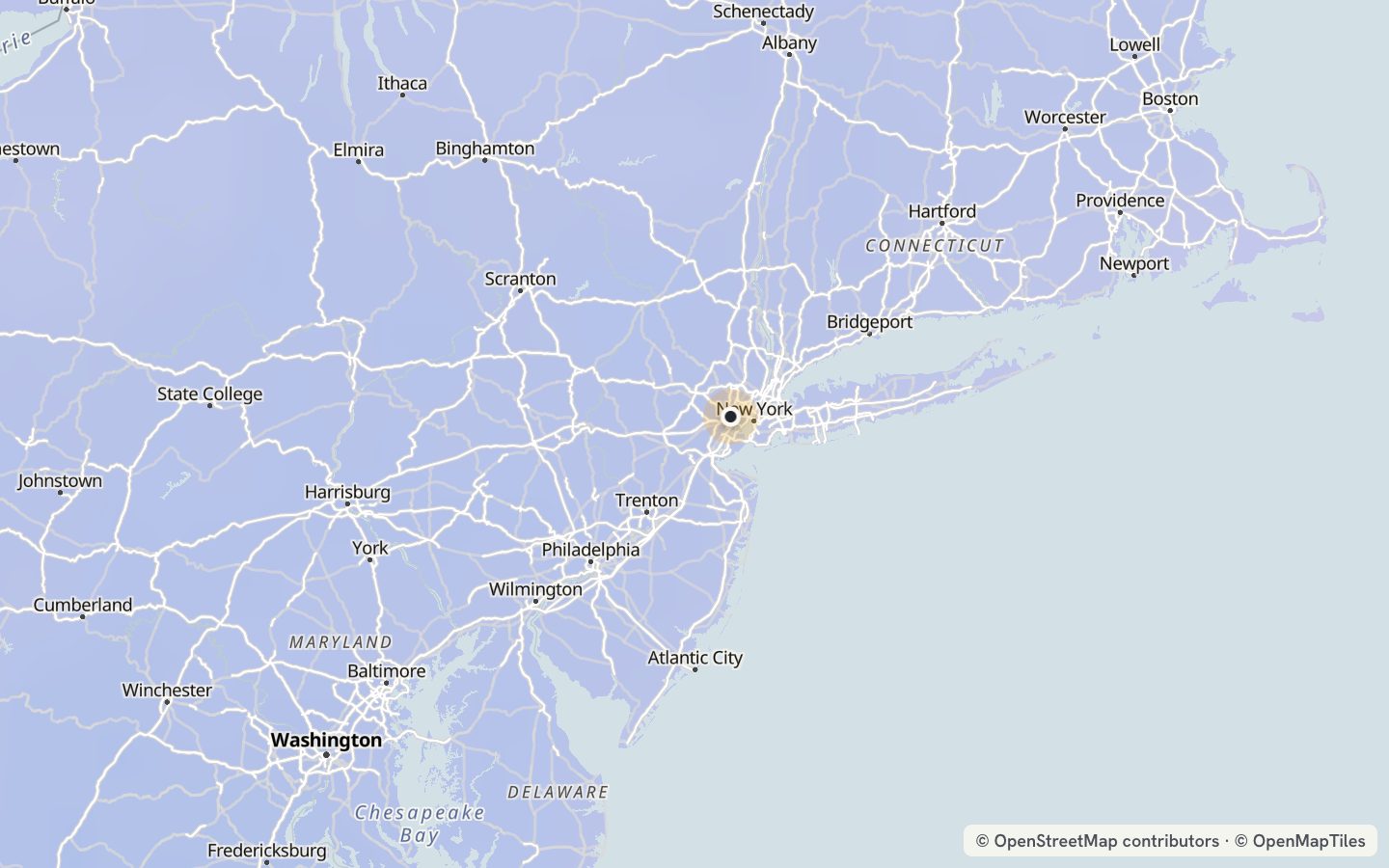 Comfort map around Newark: 24 just-right days a year