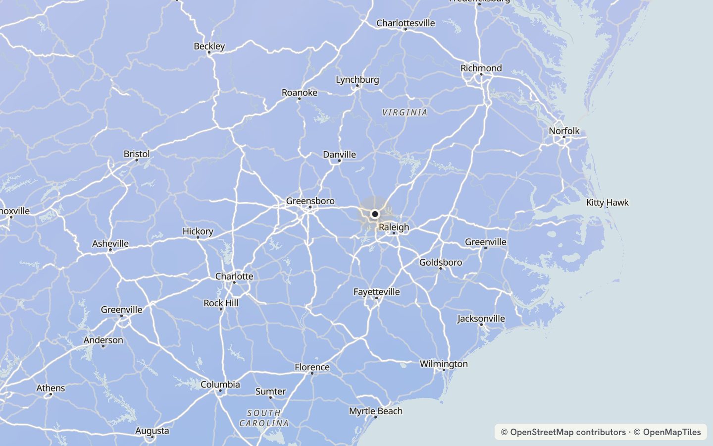 Comfort map around Durham: 31 just-right days a year