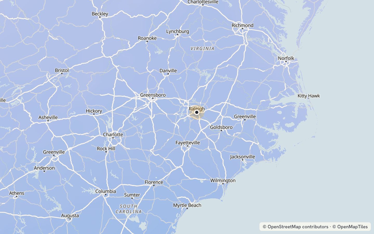 Comfort map around Raleigh: 31 just-right days a year