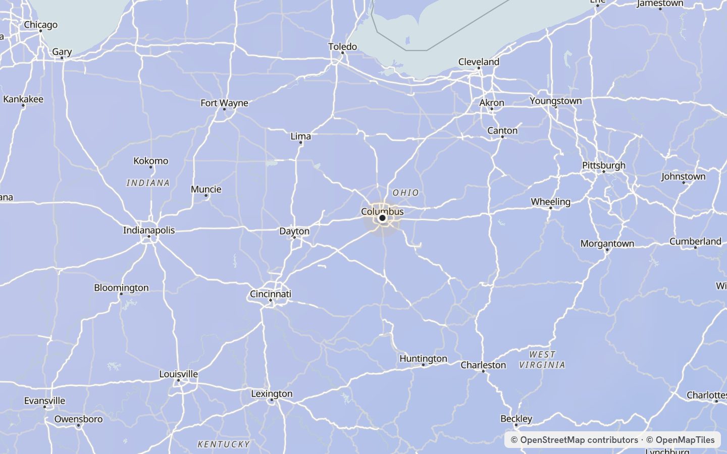 Comfort map around Columbus: 25 just-right days a year