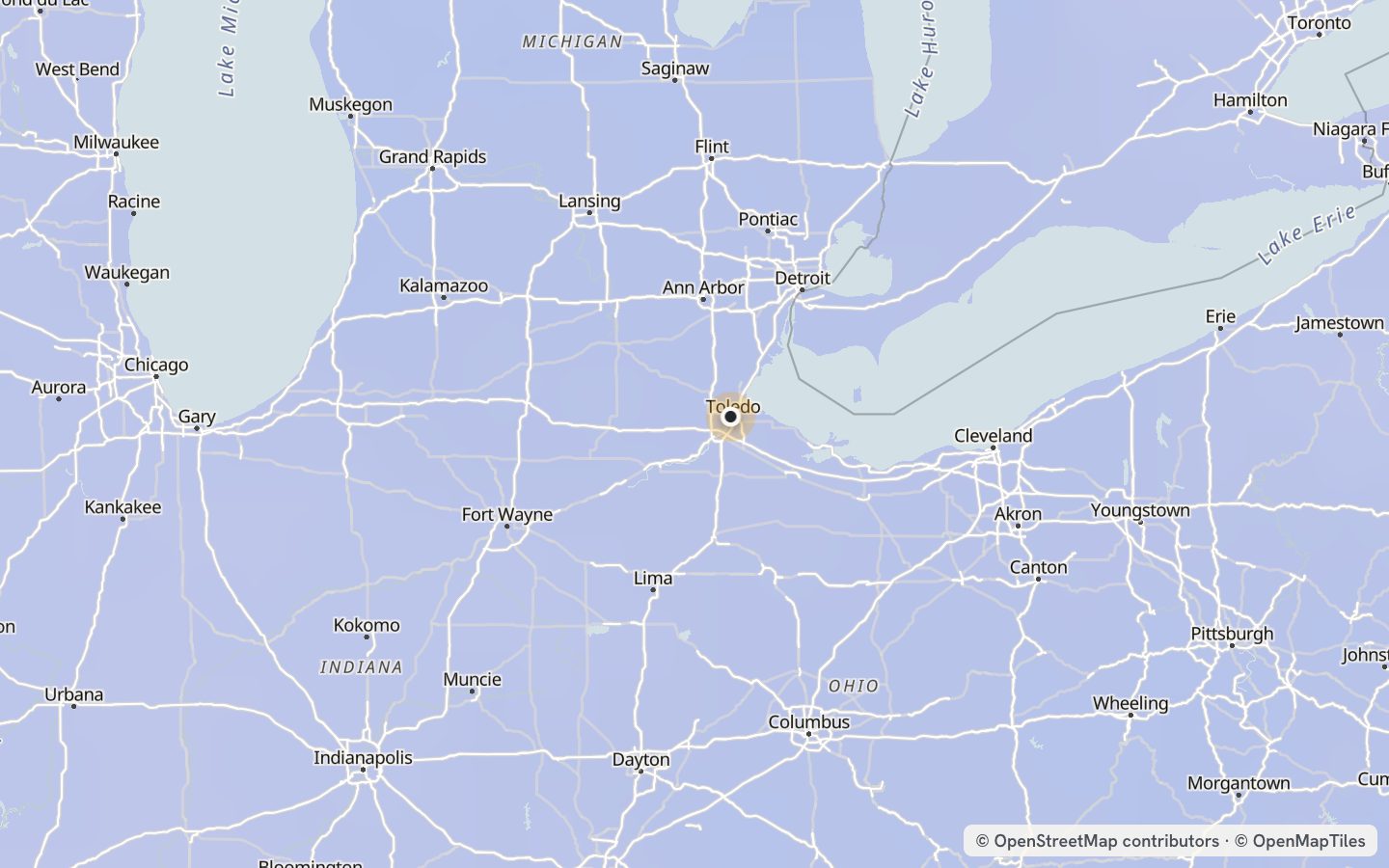 Comfort map around Toledo: 23 just-right days a year