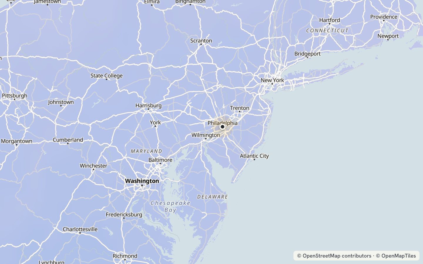 Comfort map around Philadelphia: 25 just-right days a year
