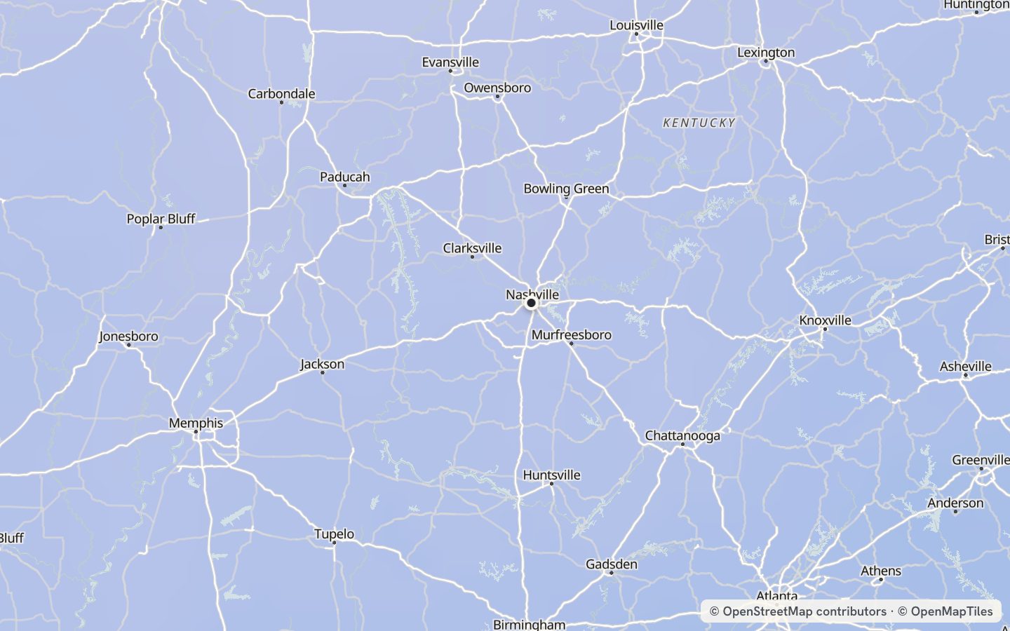 Comfort map around Nashville: 26 just-right days a year