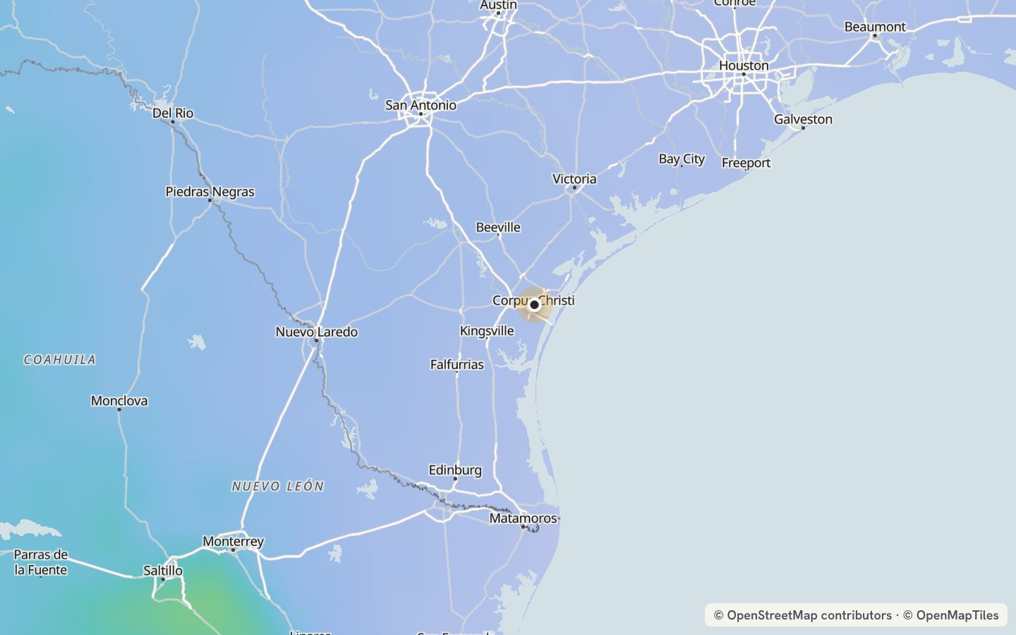 Comfort map around Corpus Christi: 31 just-right days a year