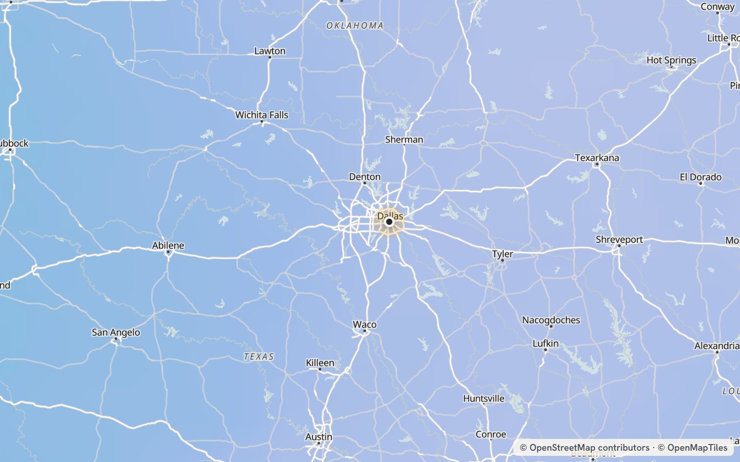 Comfort map around Dallas: 32 just-right days a year