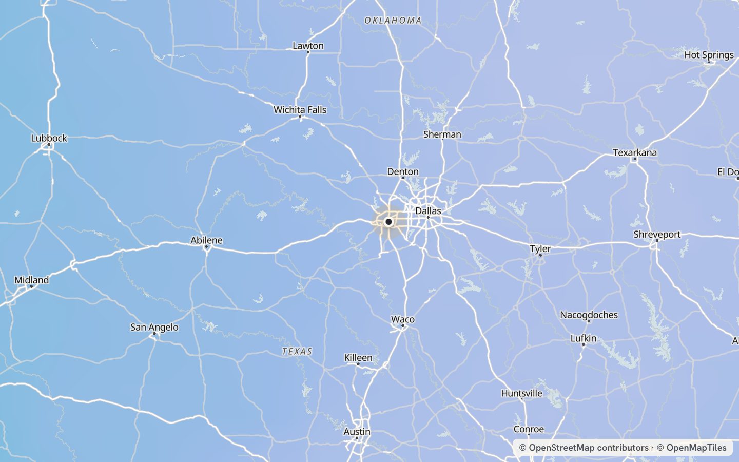 Comfort map around Fort Worth: 33 just-right days a year
