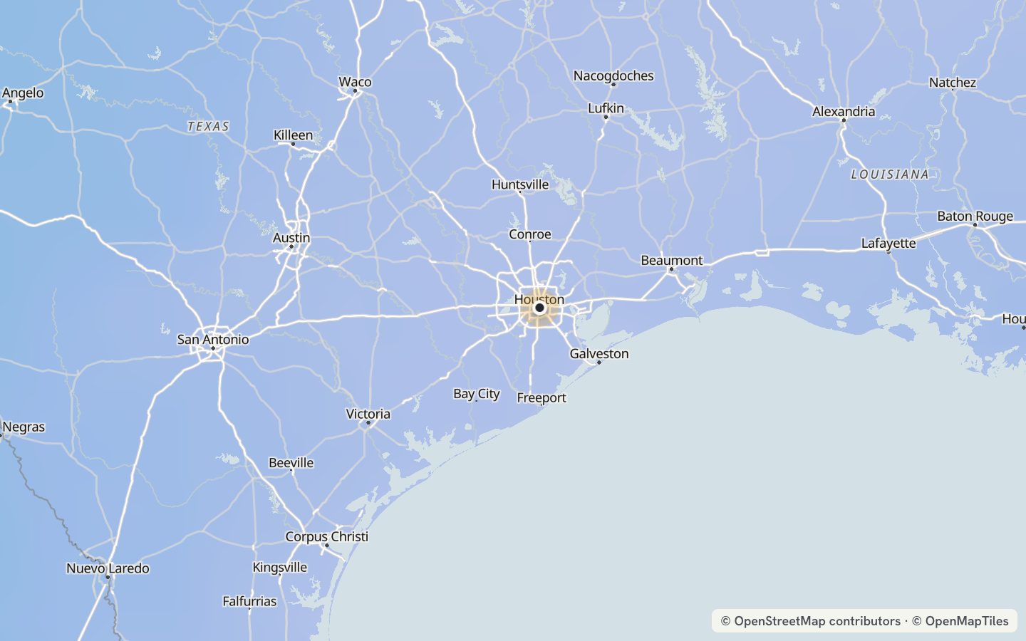 Comfort map around Houston: 30 just-right days a year